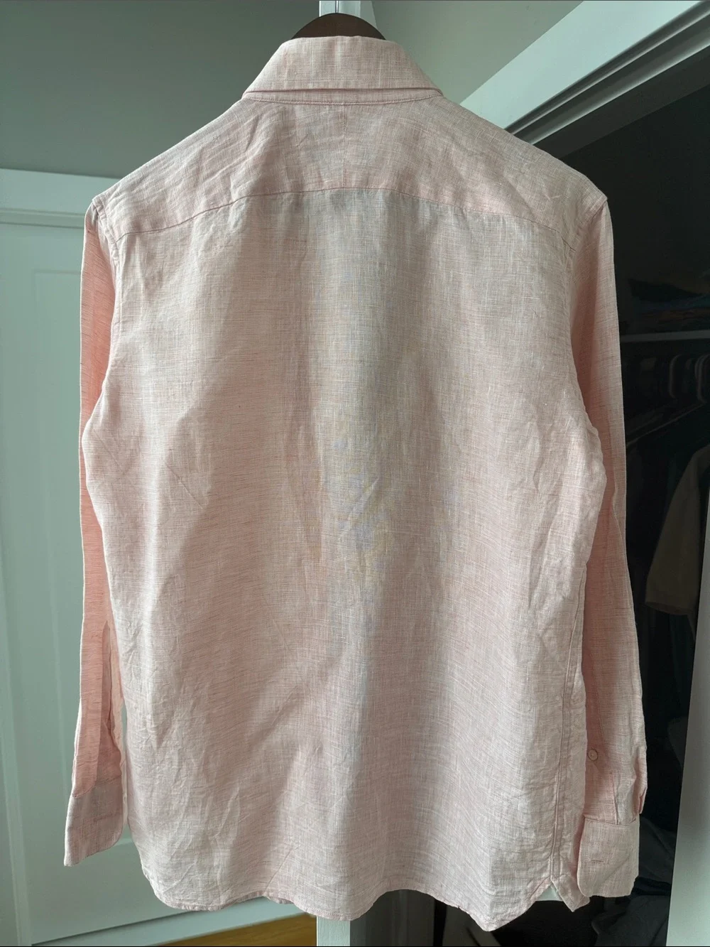 Banana Republic Light Pink Linen Button-Down Shirt - Men's